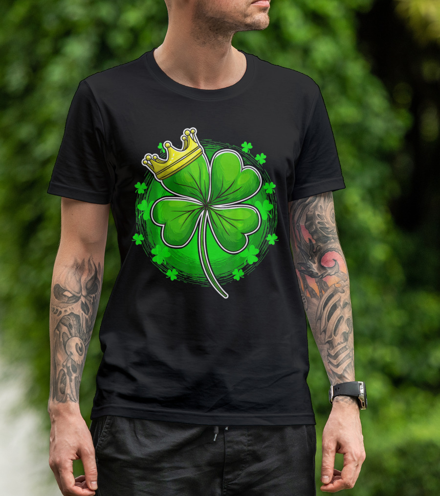 Irish King Queen Shamrock Crown St Patrick's Day Clover T-Shirt