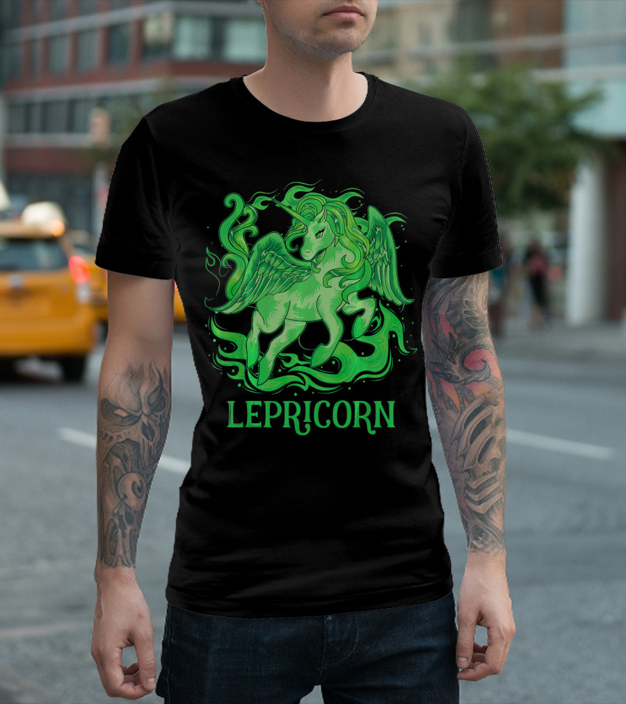 Lepricorn Green Unicorn with Wings T-Shirt