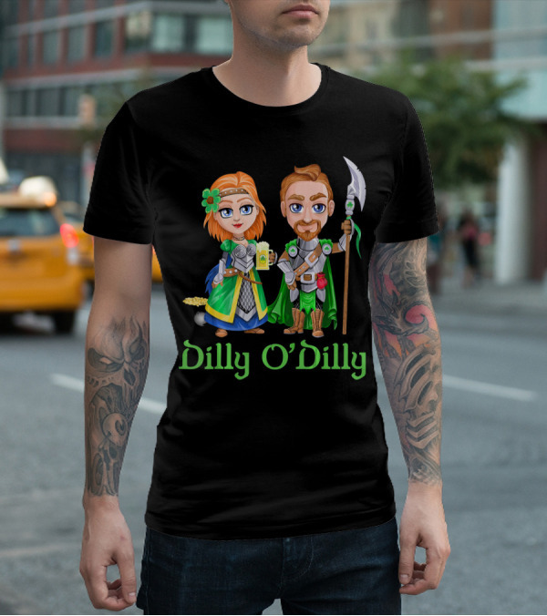 St. Patricks Day Dilly O'Dilly With Fantasy Characters And Shamrock Ale T-Shirt