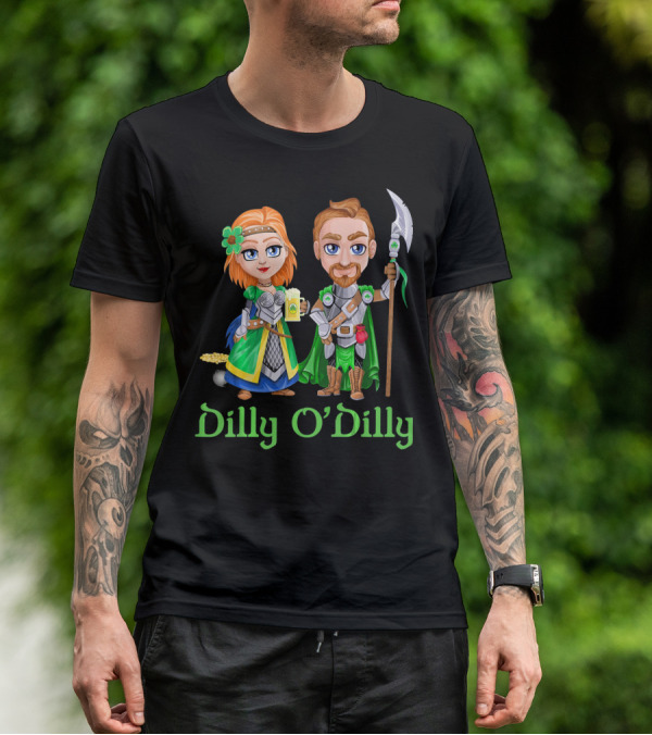 St. Patricks Day Dilly O'Dilly With Fantasy Characters And Shamrock Ale T-Shirt
