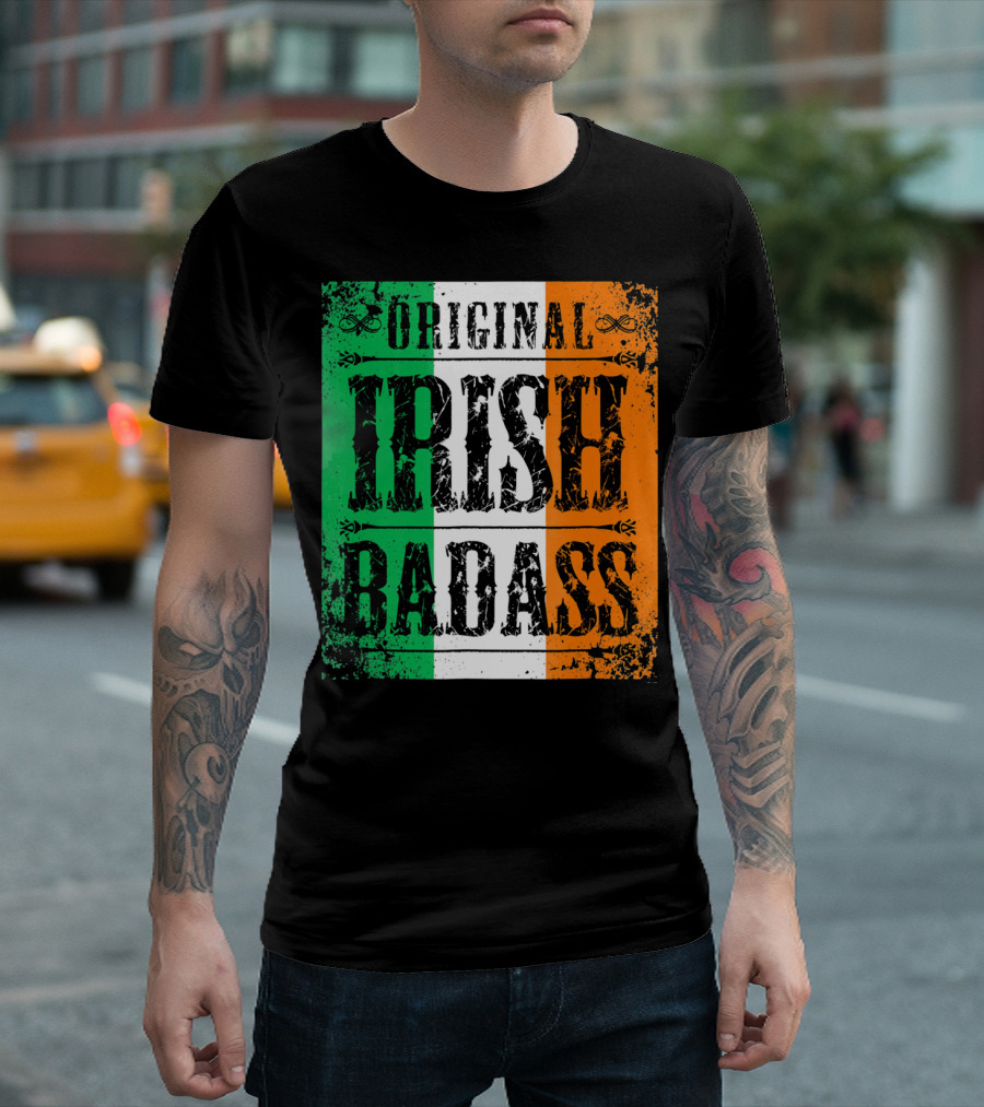 Original Irish BadAss Flag St Paddy Day T-Shirt