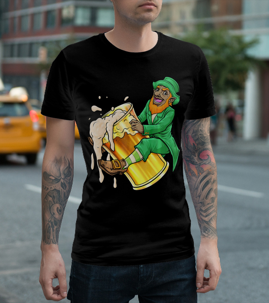Black Leprechaun Beer African Amer T-Shirt