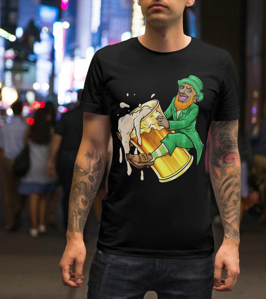 Black Leprechaun Beer African Amer T-Shirt