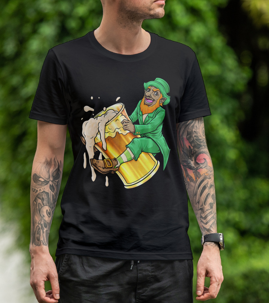 Black Leprechaun Beer African Amer T-Shirt