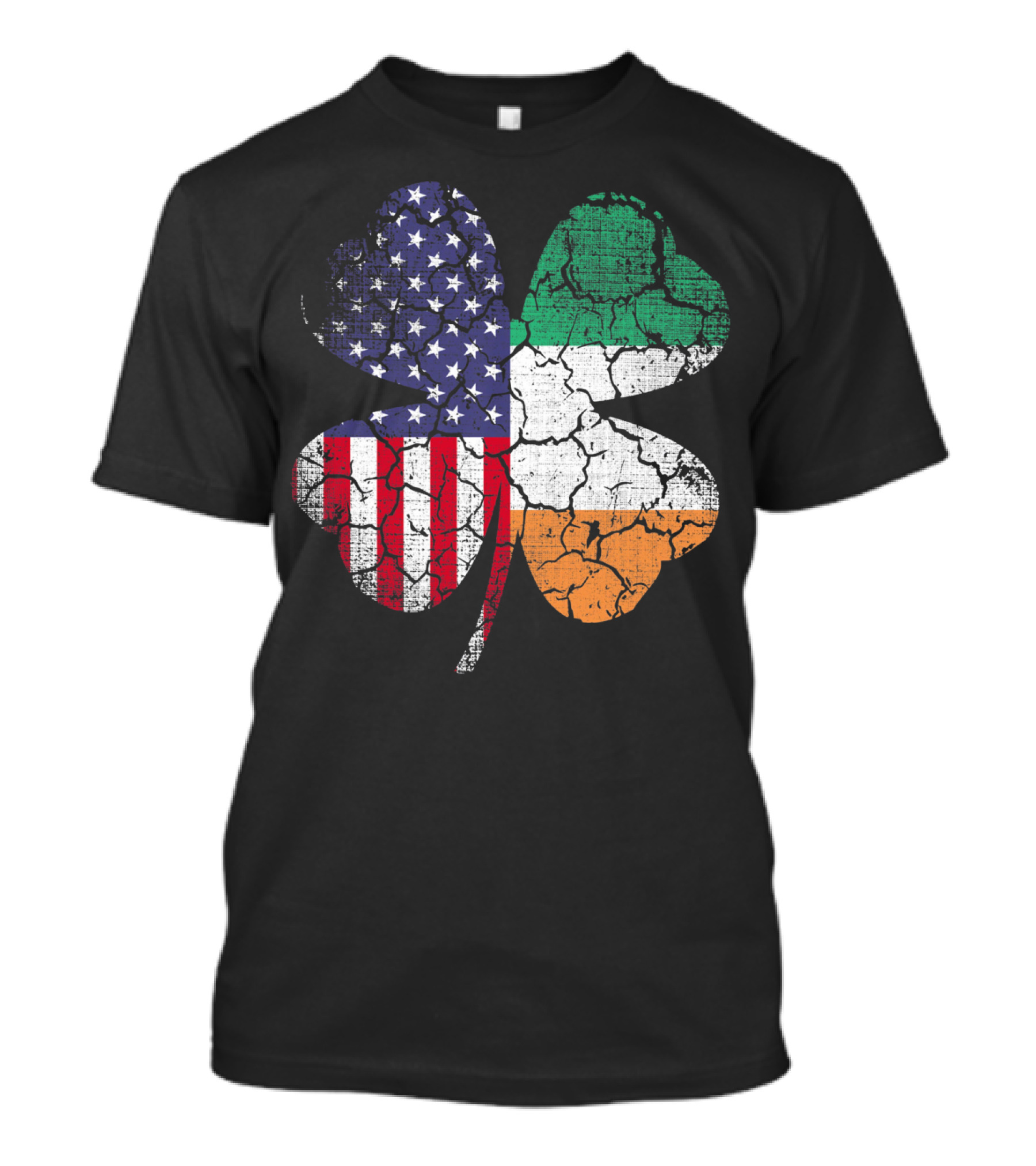 St Patricks Day Irish American Flag Shamrock Clover Mashup T-Shirt