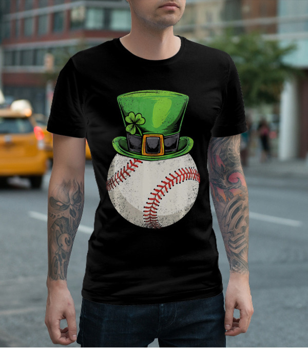 St Patricks Baseball Leprechaun Shamrock Hat T-Shirt