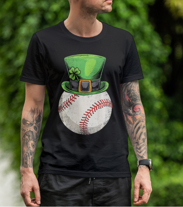 St Patricks Baseball Leprechaun Shamrock Hat T-Shirt