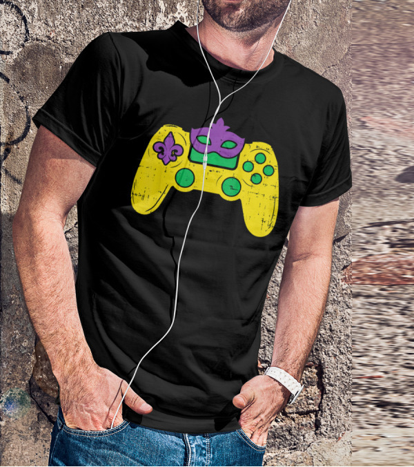 Mardi Gras Video Game Controller Gamer E Sports T-Shirt
