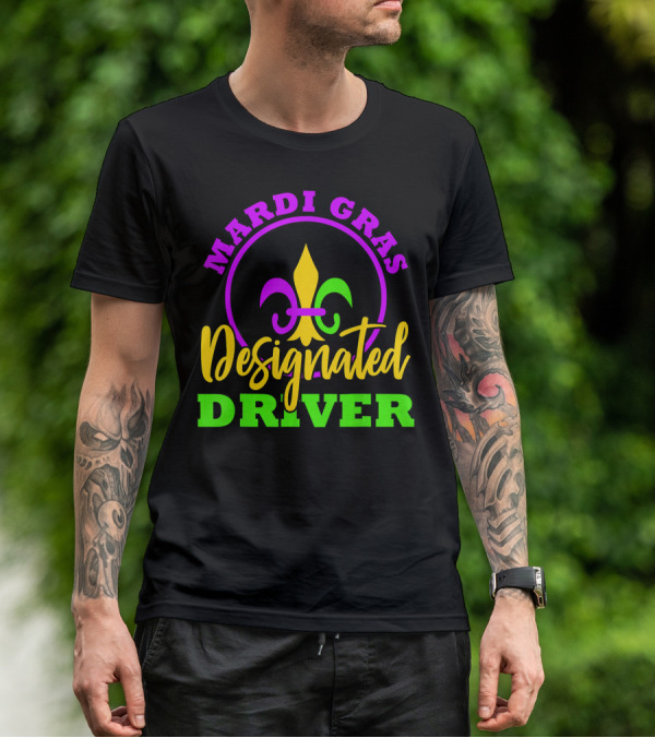 Mardi Gras Designated Driver Fleur-de-Lis T-Shirt
