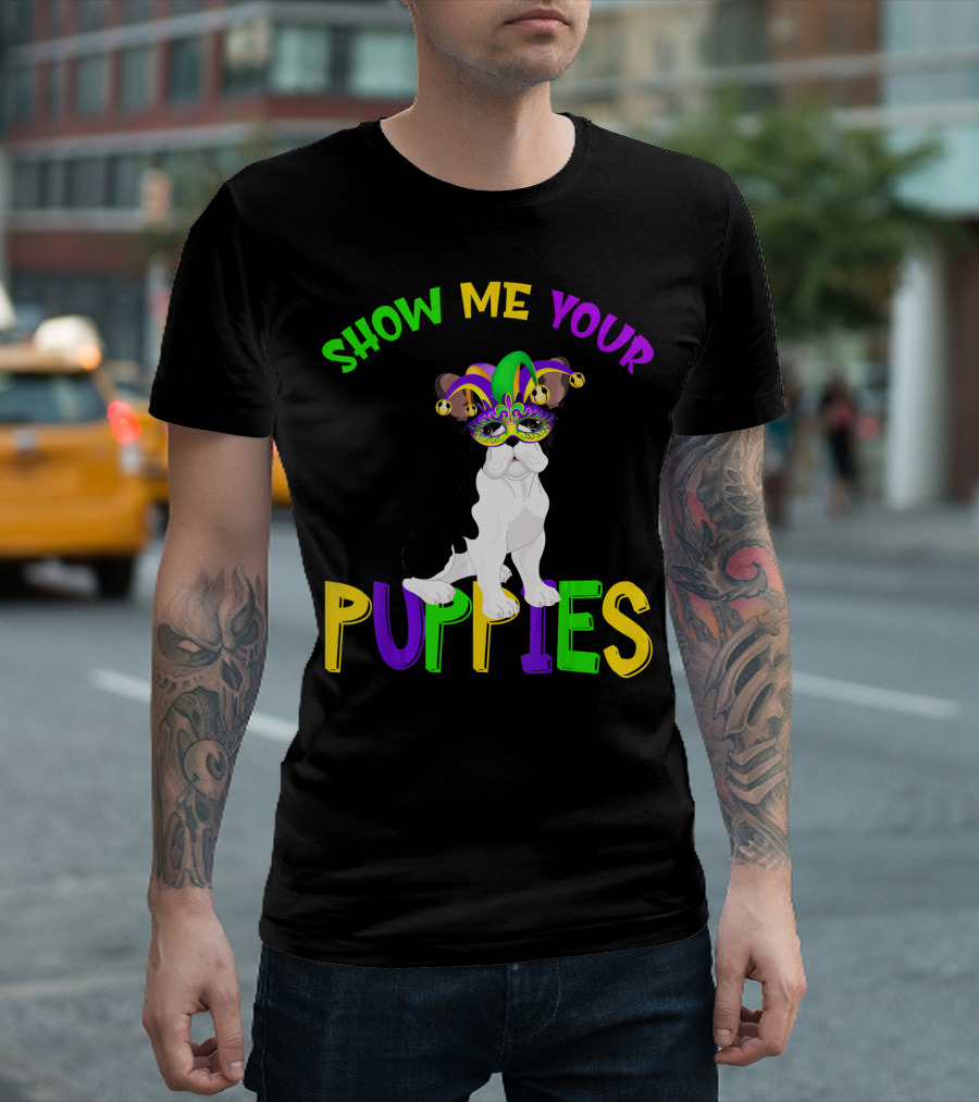 Show Me Your Puppies French Bulldogs Jester Hat T-Shirt