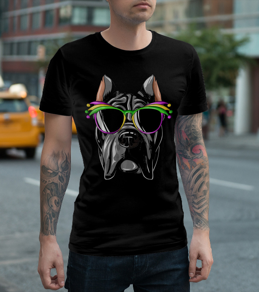 Cane Corso Mardi Gras Mask Eyewear Carnival Cane T-Shirt