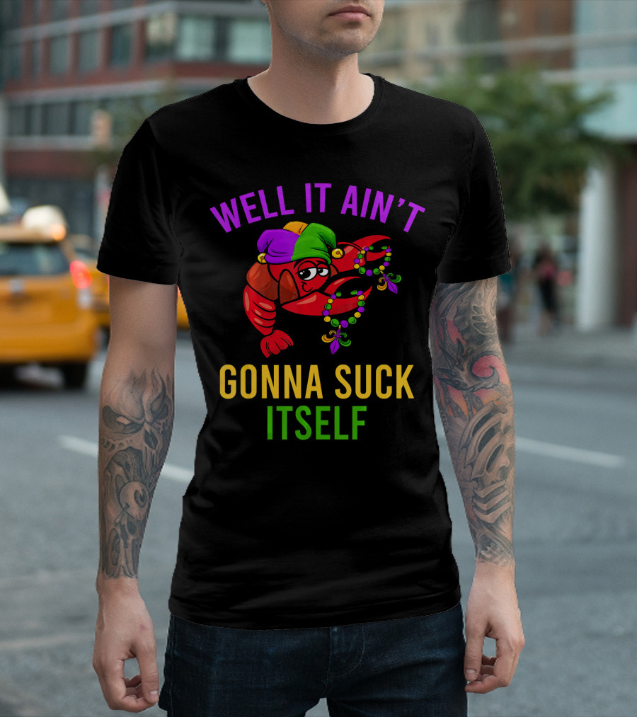 Well It Ain't Gonna Suck Itself Crawfish Beads Jester Hat T-Shirt