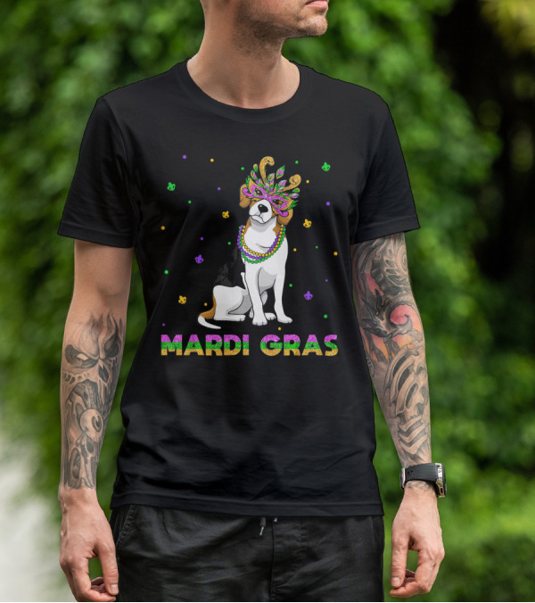 Jack Russell Terrier Mardi Gras Mask Beads Fun T-Shirt