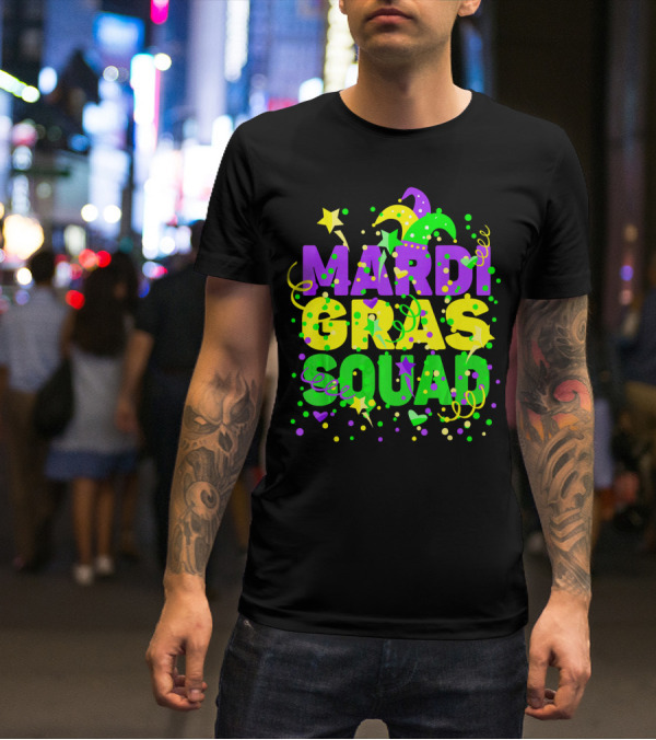 Mardi Gras Squad Stars And Celebration Elements T-Shirt