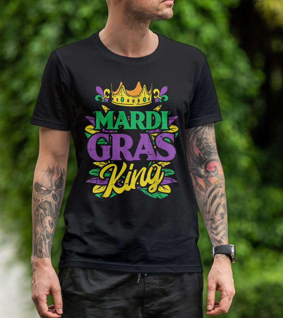 Mens Mardi Gras King Crown Funny Mardi Gras King T-Shirt