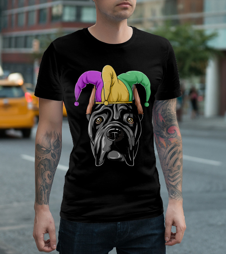 Cane Corso Mardi Gras Jester Carnival Hat T-Shirt