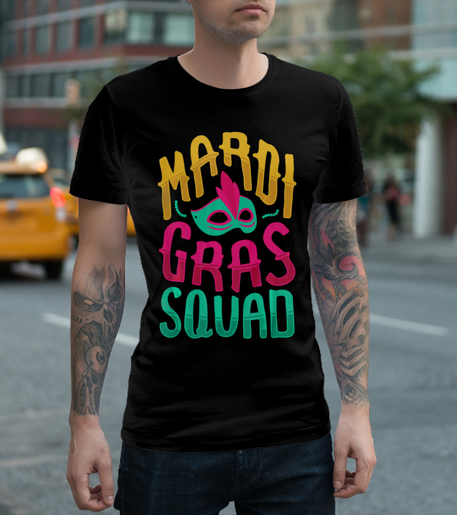 Mardi Gras Squad Carnival Mask T-Shirt