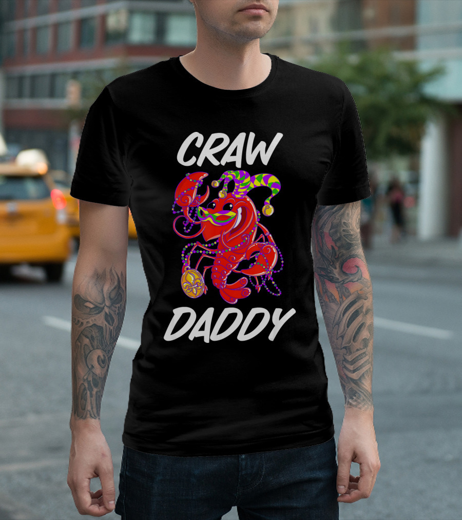 Crawdaddy Mardi Gras Celebration with Crawfish Jester T-Shirt