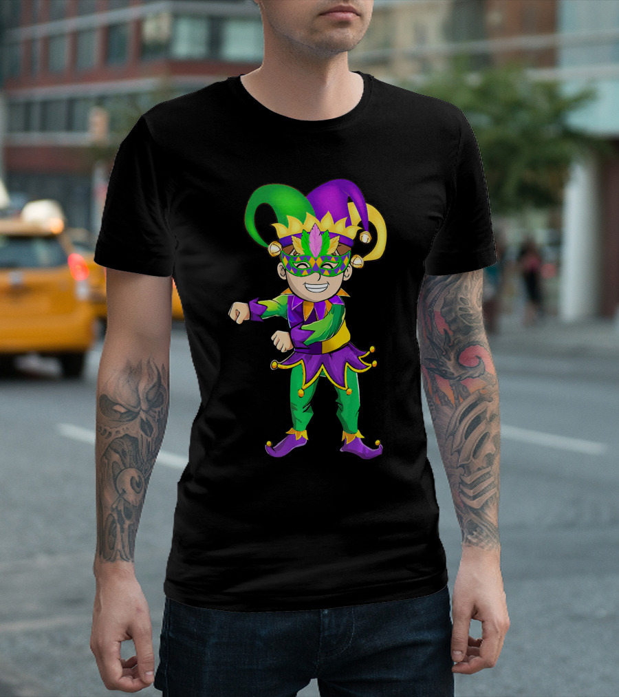 Mardi Gras Jester Flossing Dance Fun T-Shirt