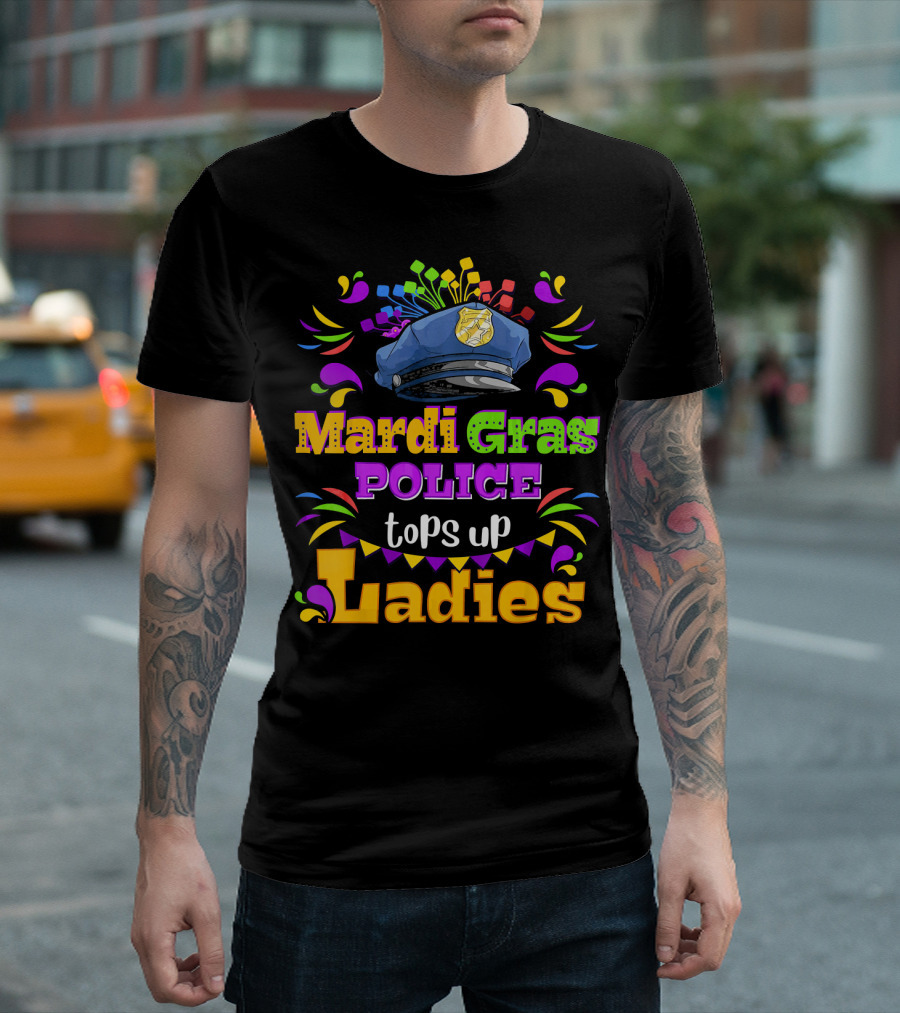 Mardi Gras Police Tops Up Ladies T-Shirt