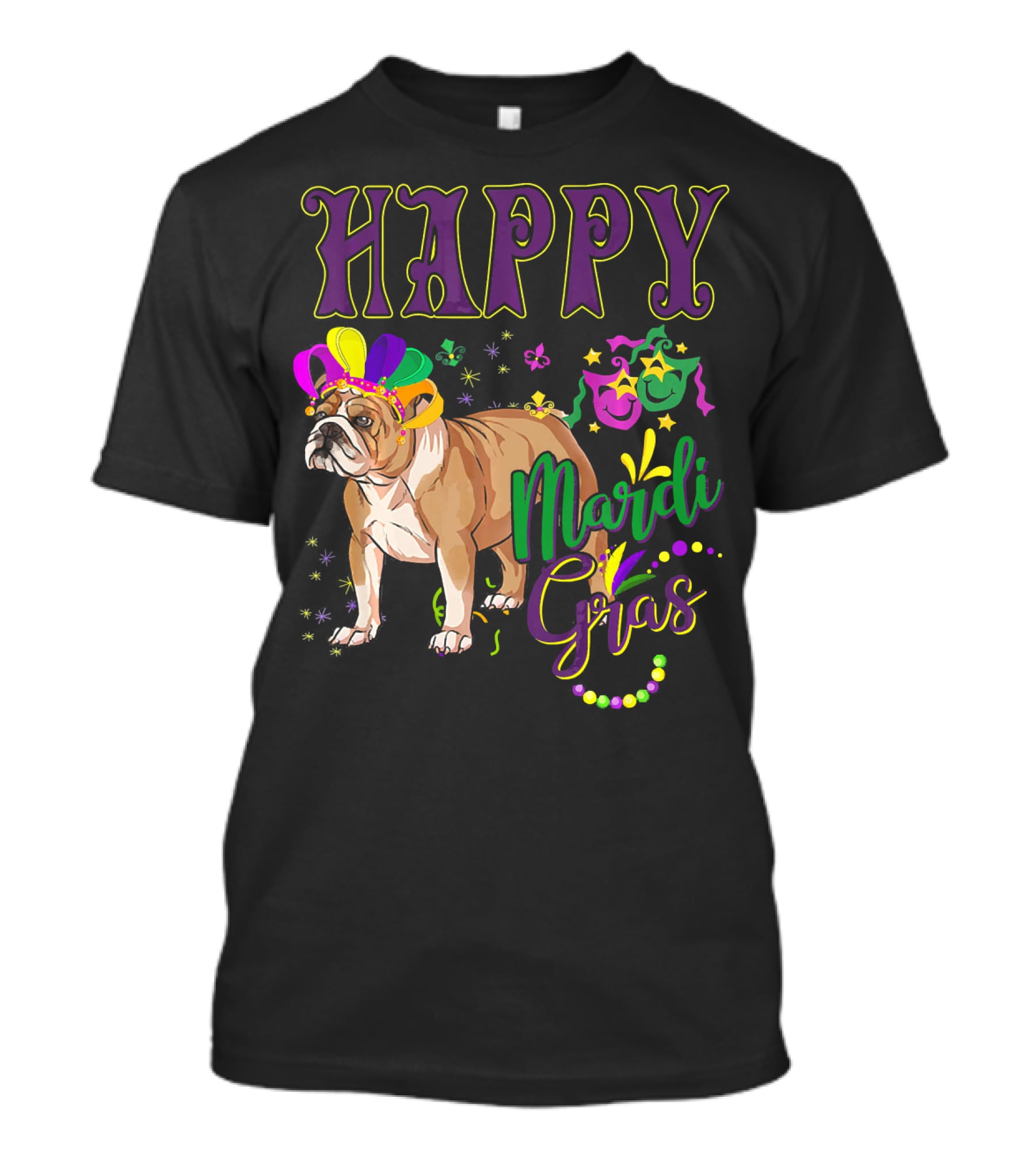 Happy Mardi Gras English Bulldog T-Shirt