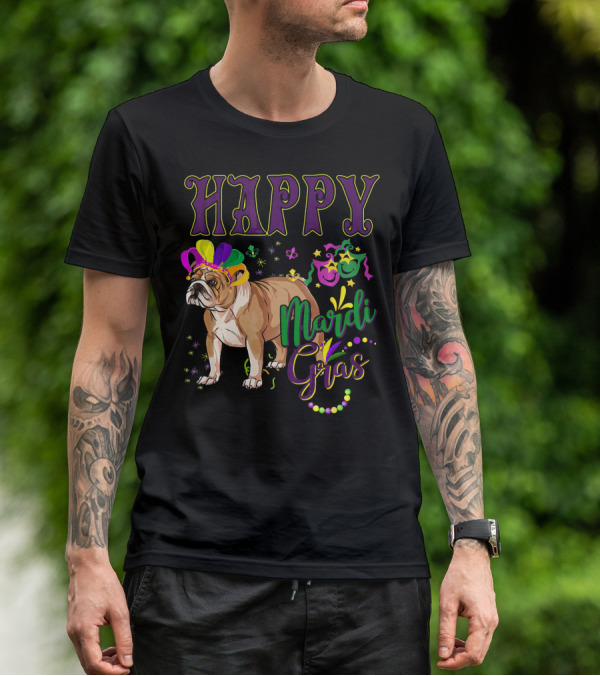 Happy Mardi Gras English Bulldog T-Shirt