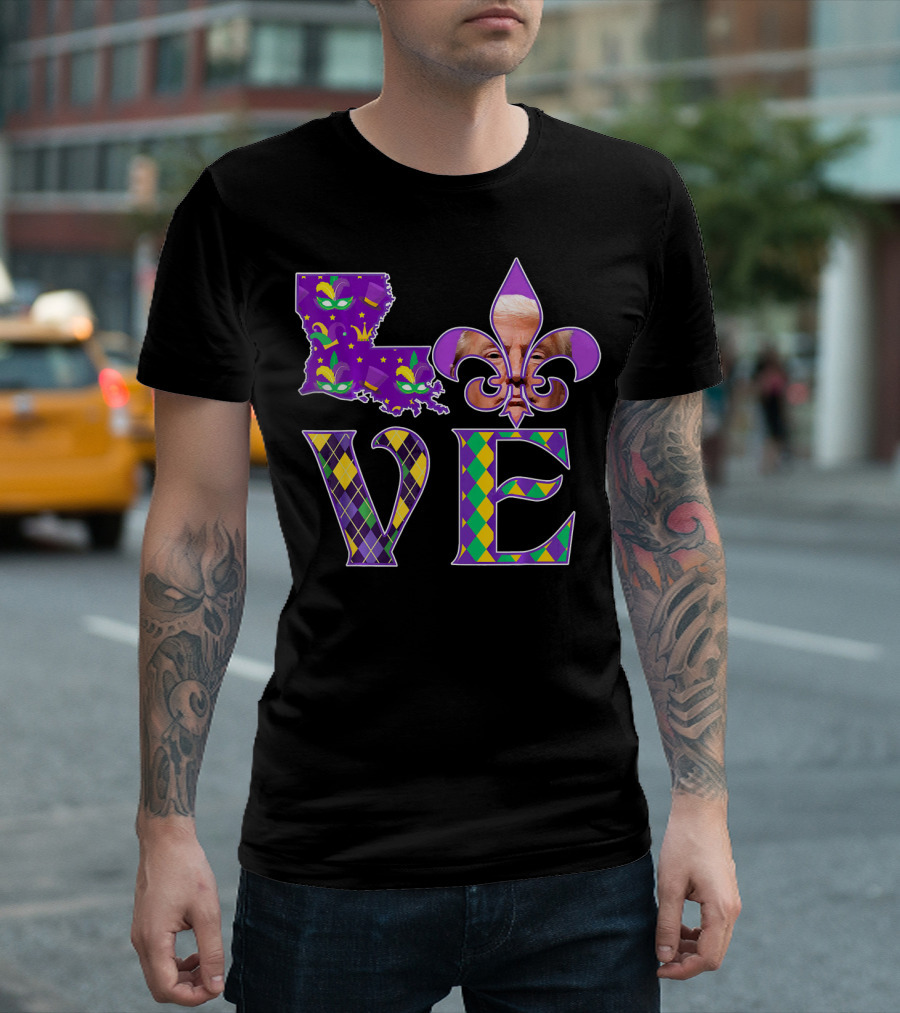Louisiana Mardi Gras Love Fleur-de-Lis Trumpkeep T-Shirt