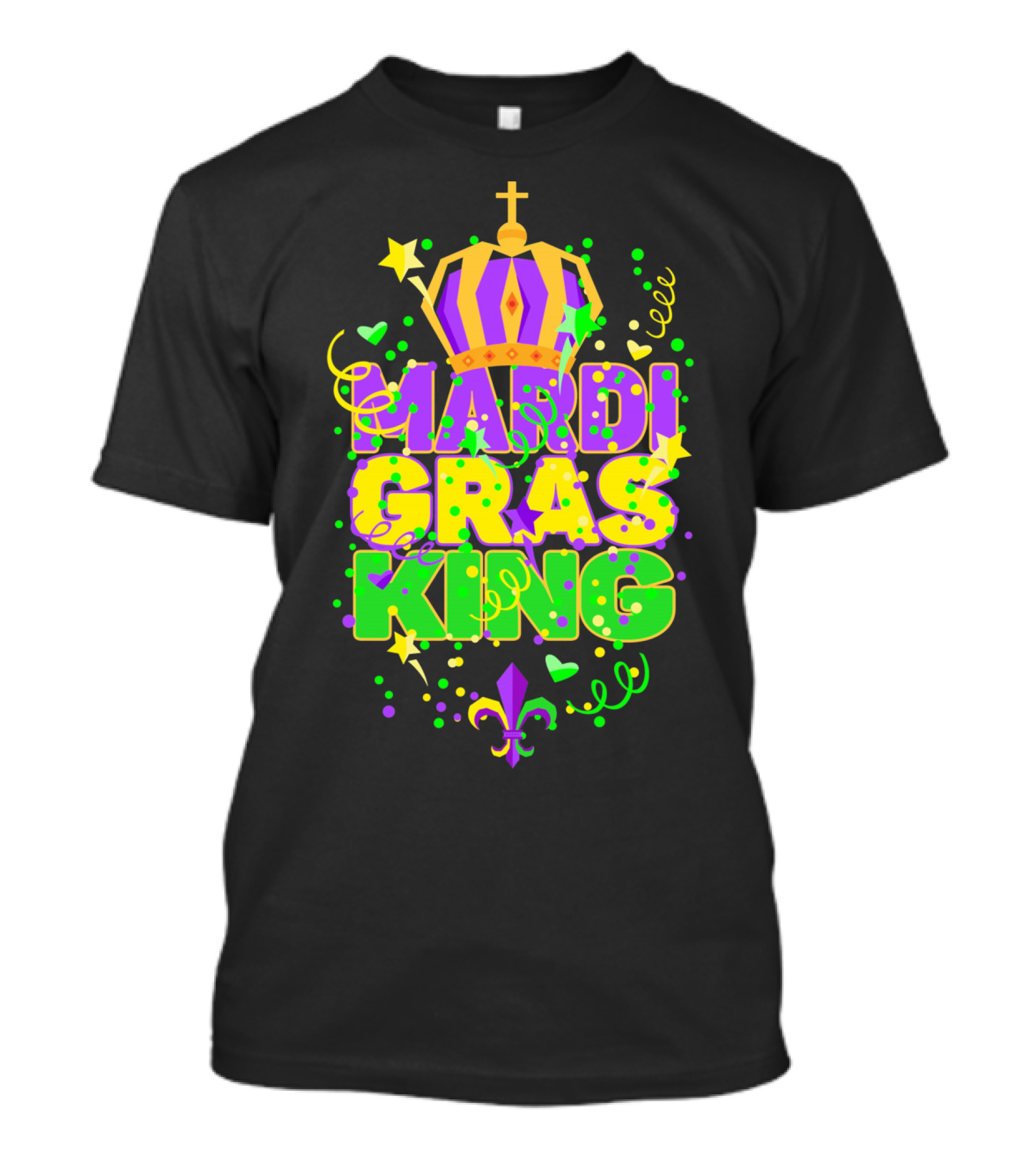 Mardi Gras King Crown Colorful T-Shirt