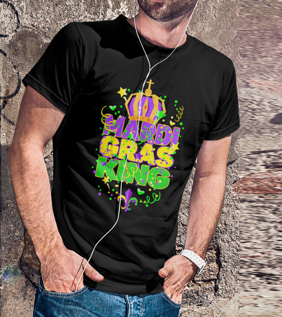 Mardi Gras King Crown Colorful T-Shirt