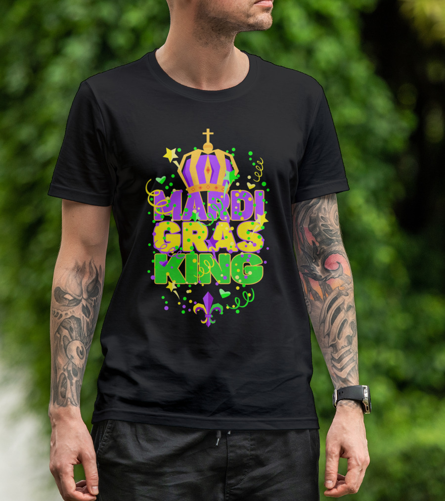 Mardi Gras King Crown Colorful T-Shirt