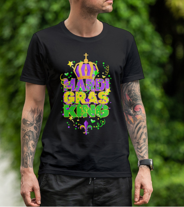 Mardi Gras King Crown Colorful T-Shirt
