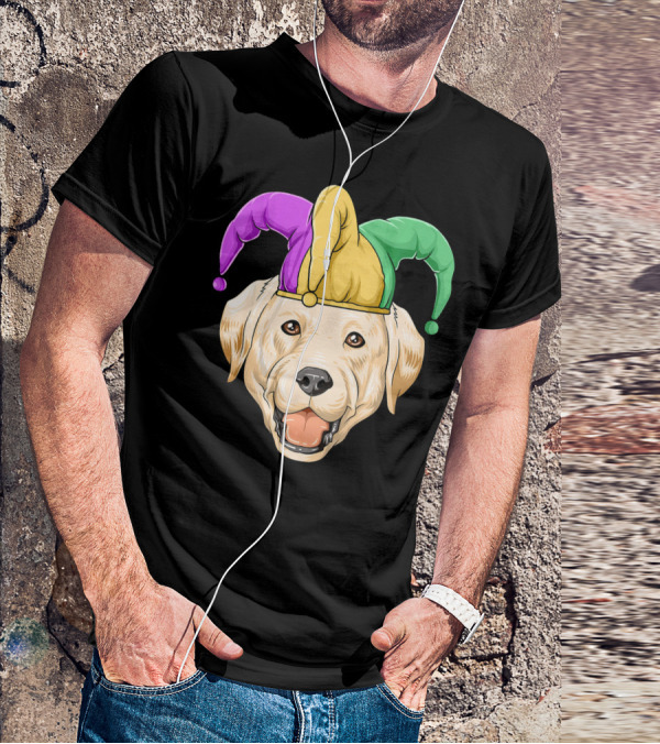 Mardi Gras Labrador In Jester Hat Carnival T-Shirt