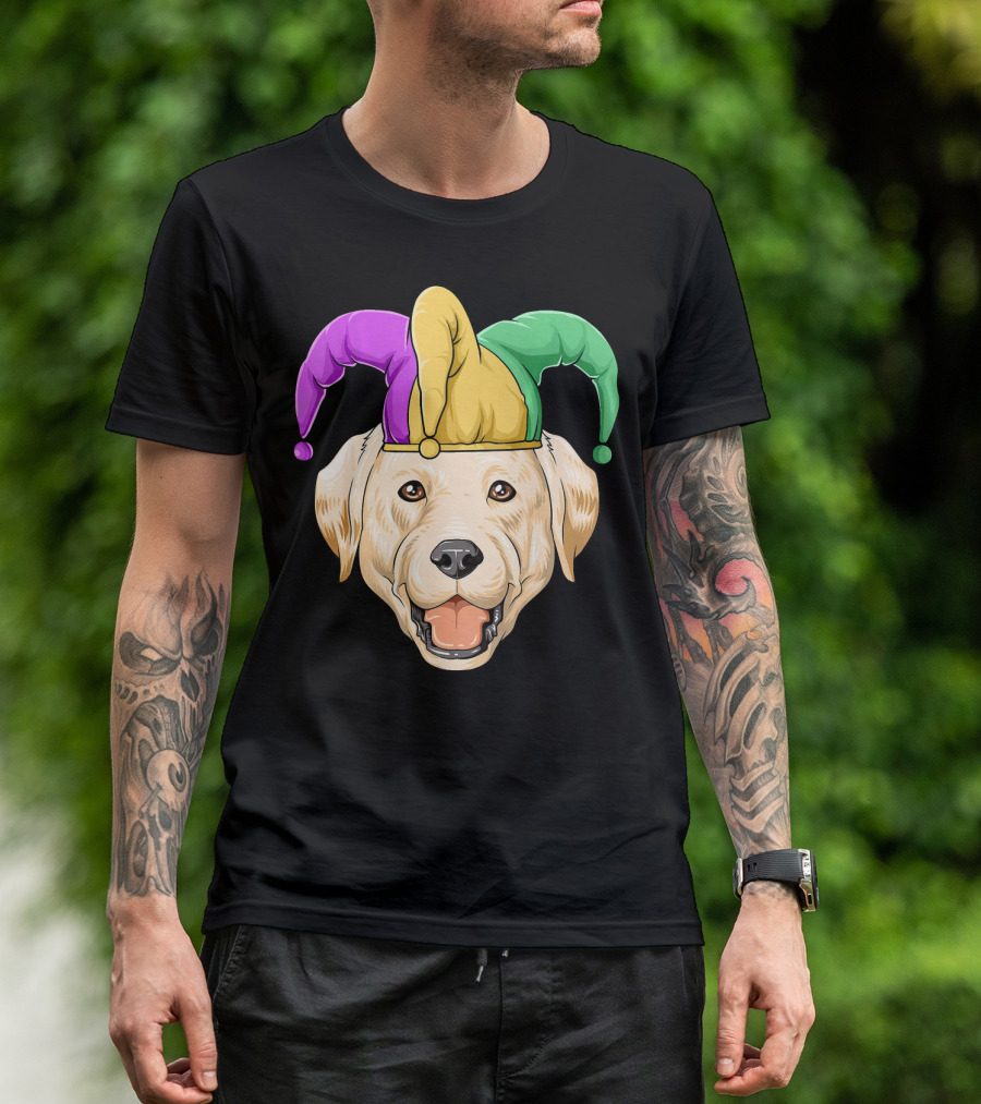 Mardi Gras Labrador In Jester Hat Carnival T-Shirt