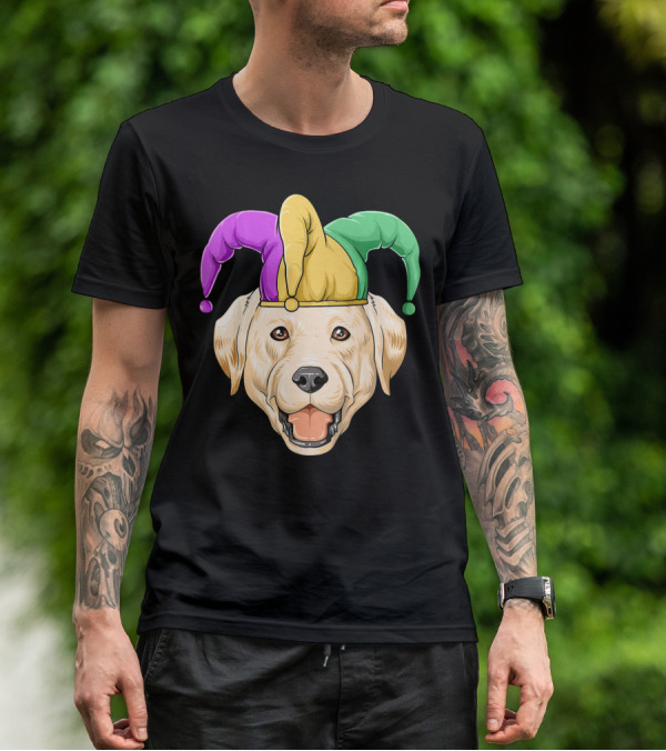 Mardi Gras Labrador In Jester Hat Carnival T-Shirt