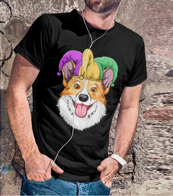 Mardi Gras Corgi Jester Hat Corgi Carnival T-Shirt