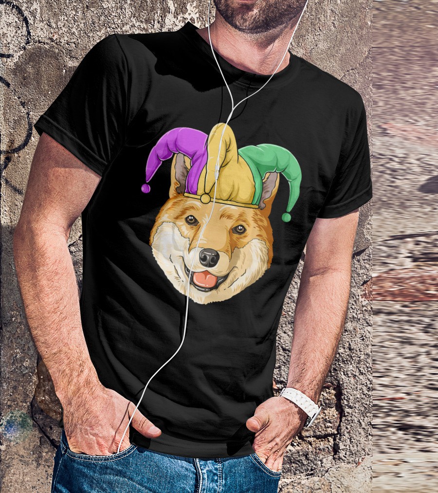 Mardi Gras Shiba Inu Jester Hat Carnival T-Shirt