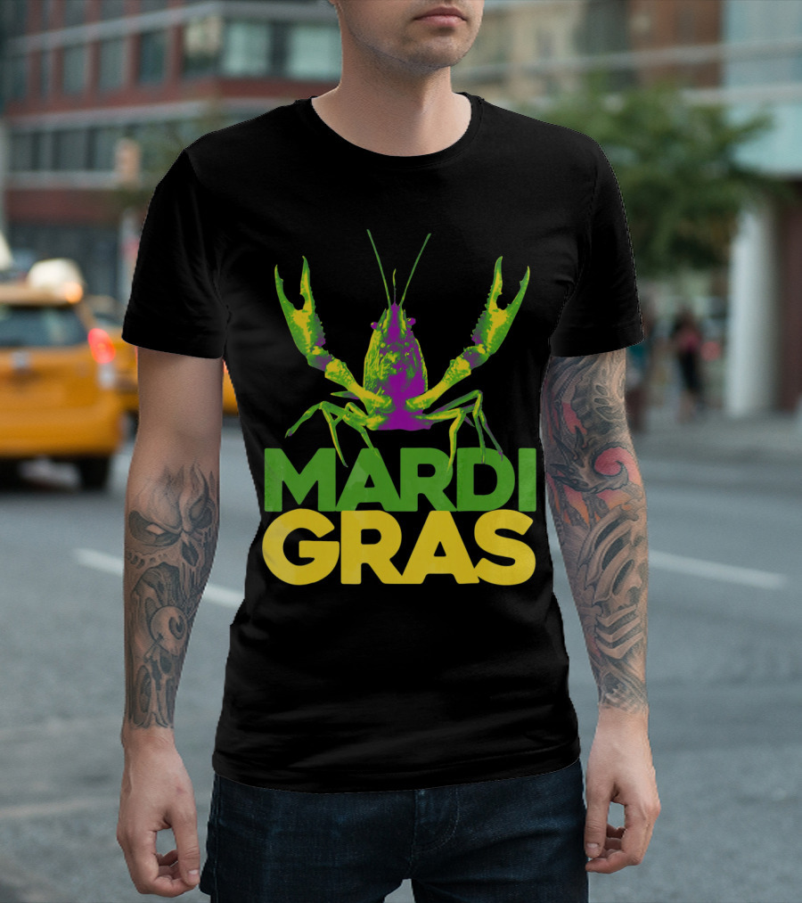 Mardi Gras Crawfish Vintage New Colorful T-Shirt