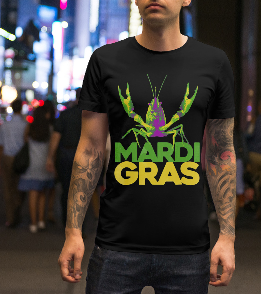 Mardi Gras Crawfish Vintage New Colorful T-Shirt