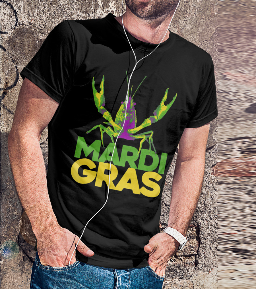 Mardi Gras Crawfish Vintage New Colorful T-Shirt