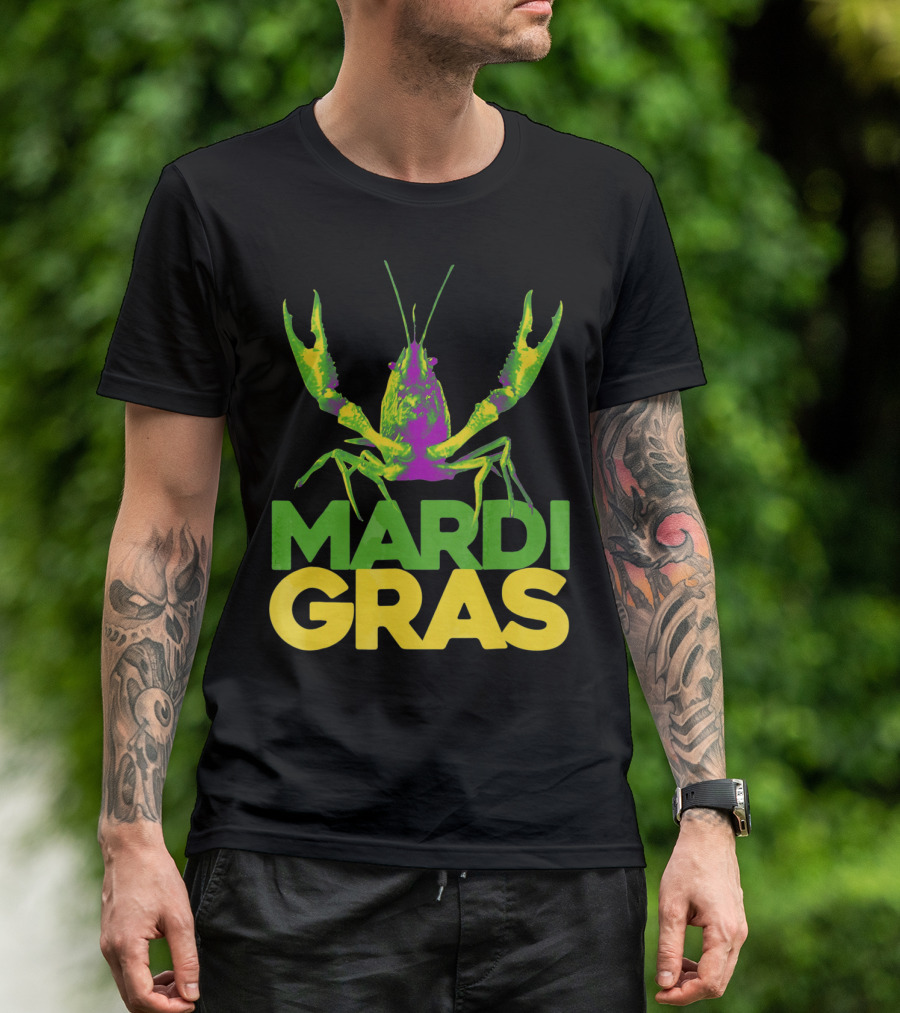 Mardi Gras Crawfish Vintage New Colorful T-Shirt