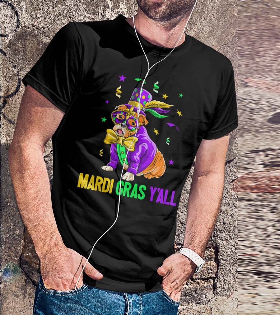 Bulldog Mardi Gras Y'all Celebration Festivities T-Shirt