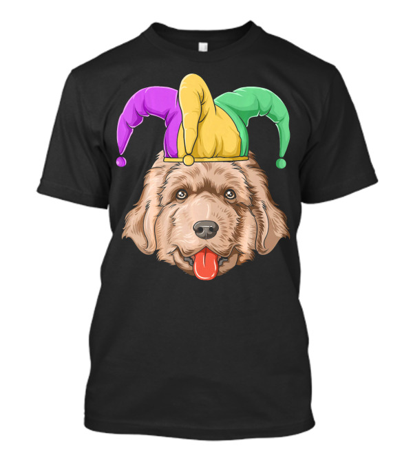 Mardi Gras Jester Newfoundland Dog Hat T-Shirt