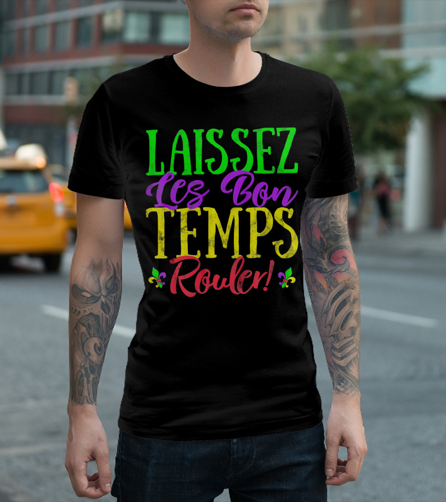 Laissez Les Bon Temps Rouler Mardi Gras Fleur-de-Lis T-Shirt