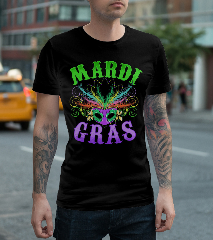 Mardi Gras Feather Mask Festival T-Shirt