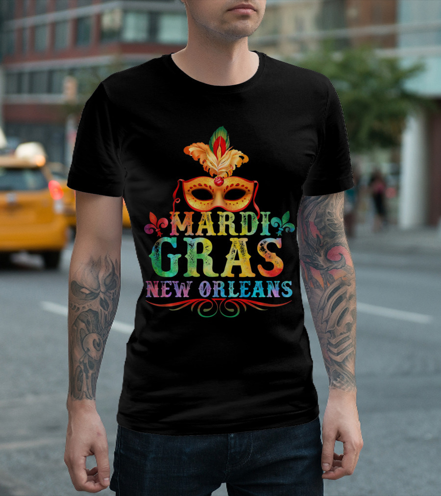 Mardi Gras Mask Fleur De Lis New Orleans T-Shirt