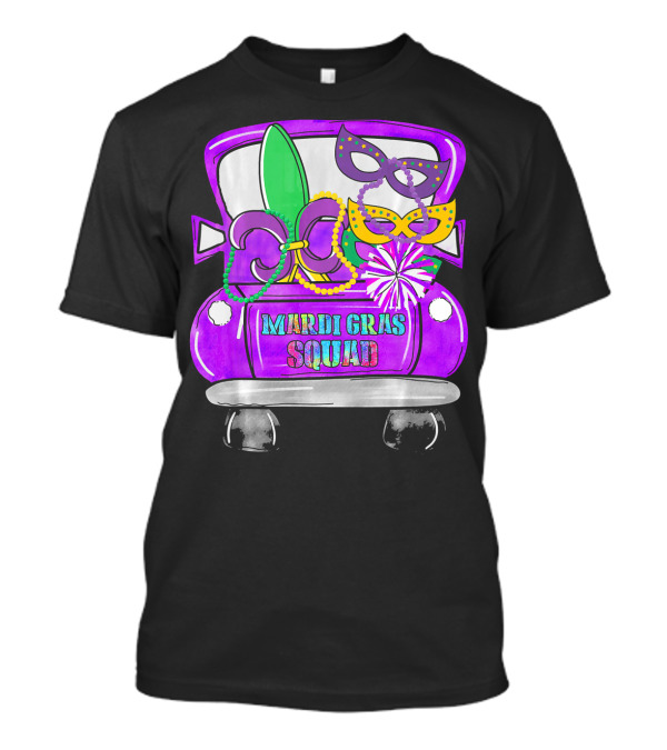 Mardi Gras Squad Truck Festive Masks And Beads T-Shirt