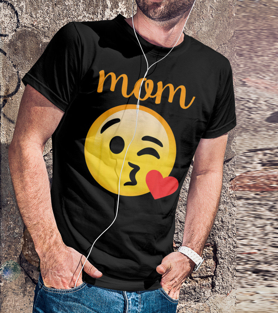 Mom Kissing Emoji Heart Kiss Emoji T-Shirt