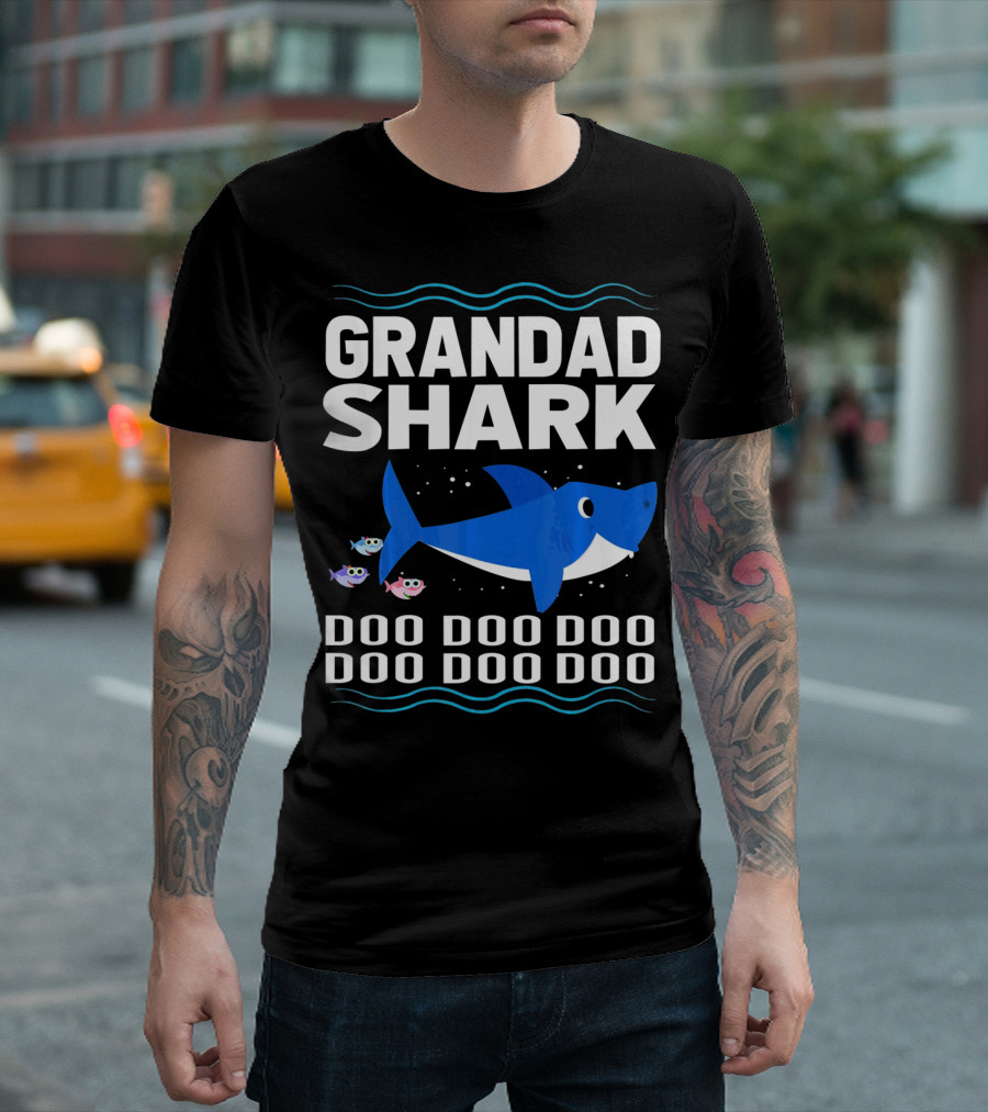 Grandad Shark Doo Doo Doo Doo Doo Doo Funny Baby T-Shirt