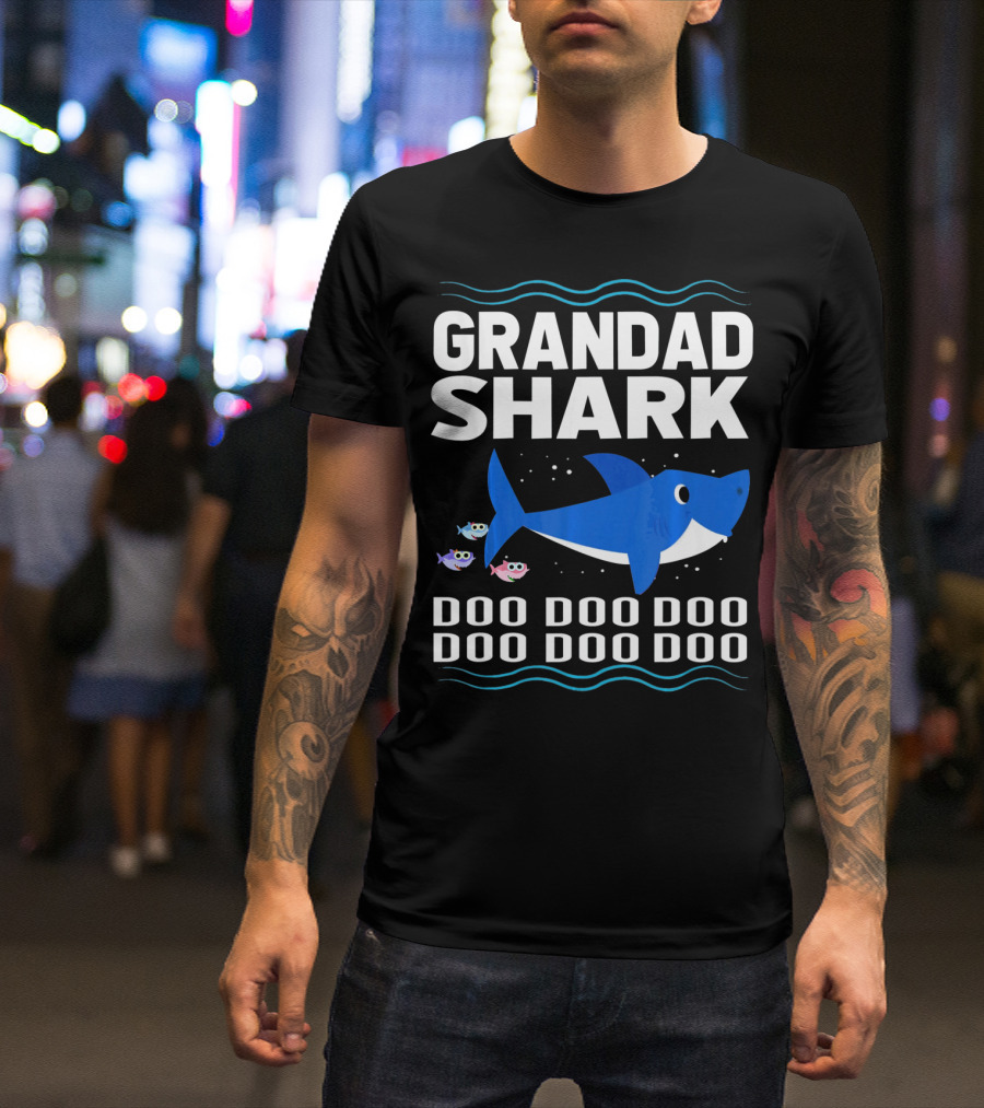 Grandad Shark Doo Doo Doo Doo Doo Doo Funny Baby T-Shirt