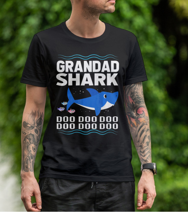 Grandad Shark Doo Doo Doo Doo Doo Doo Funny Baby T-Shirt